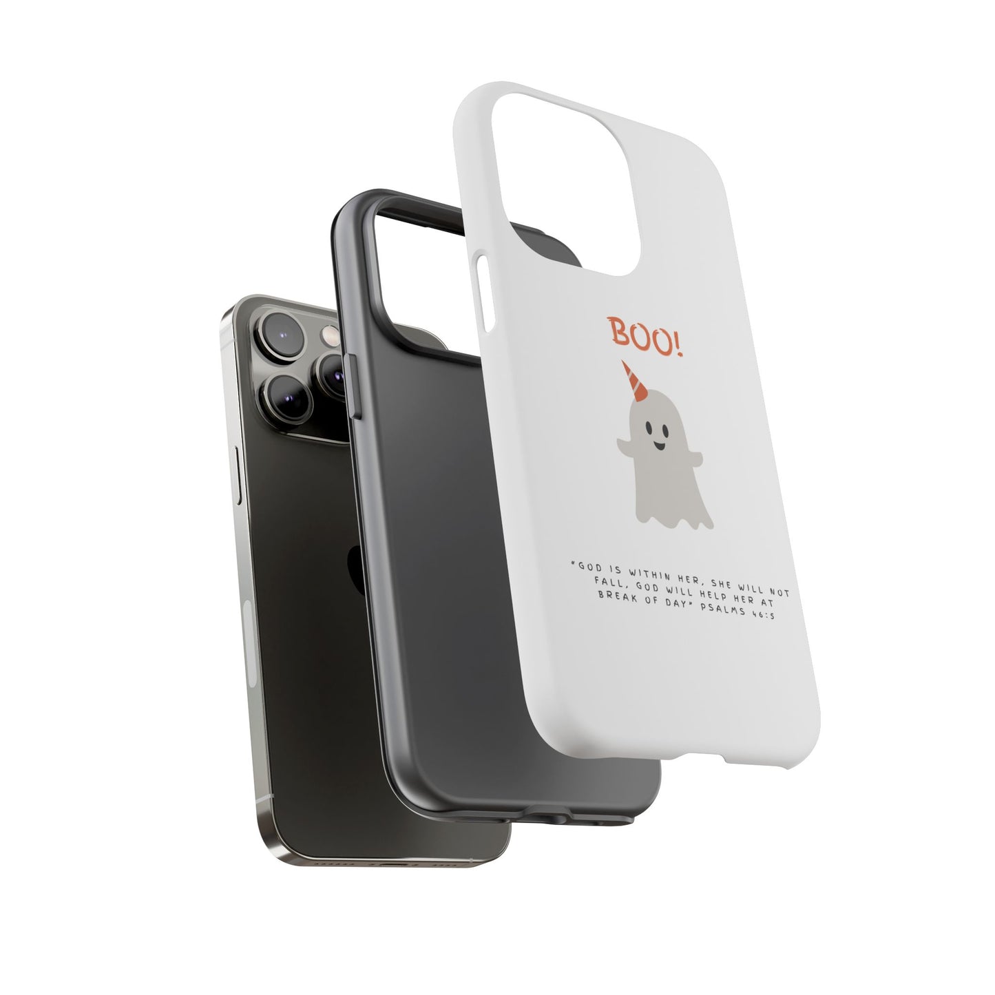 Ghost-Themed Phone Case, Fall Decor, Halloween Gift, Cute Phone Cover, Motivational Quote, Fun Tech Accessory