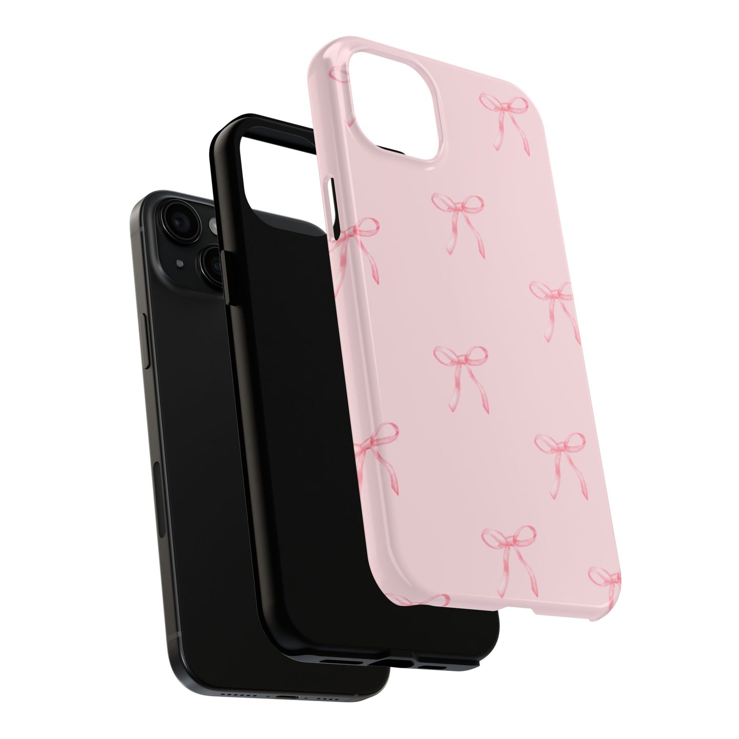 Chic Pink Ribbon Tough Phone Case, Cute Phone Cover, Durable iPhone Case, Gift for Her, Stylish Smartphone Protection