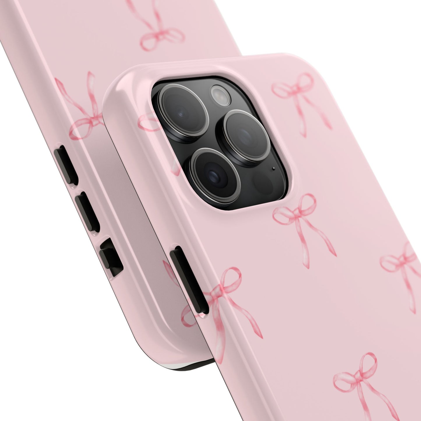 Chic Pink Ribbon Tough Phone Case, Cute Phone Cover, Durable iPhone Case, Gift for Her, Stylish Smartphone Protection