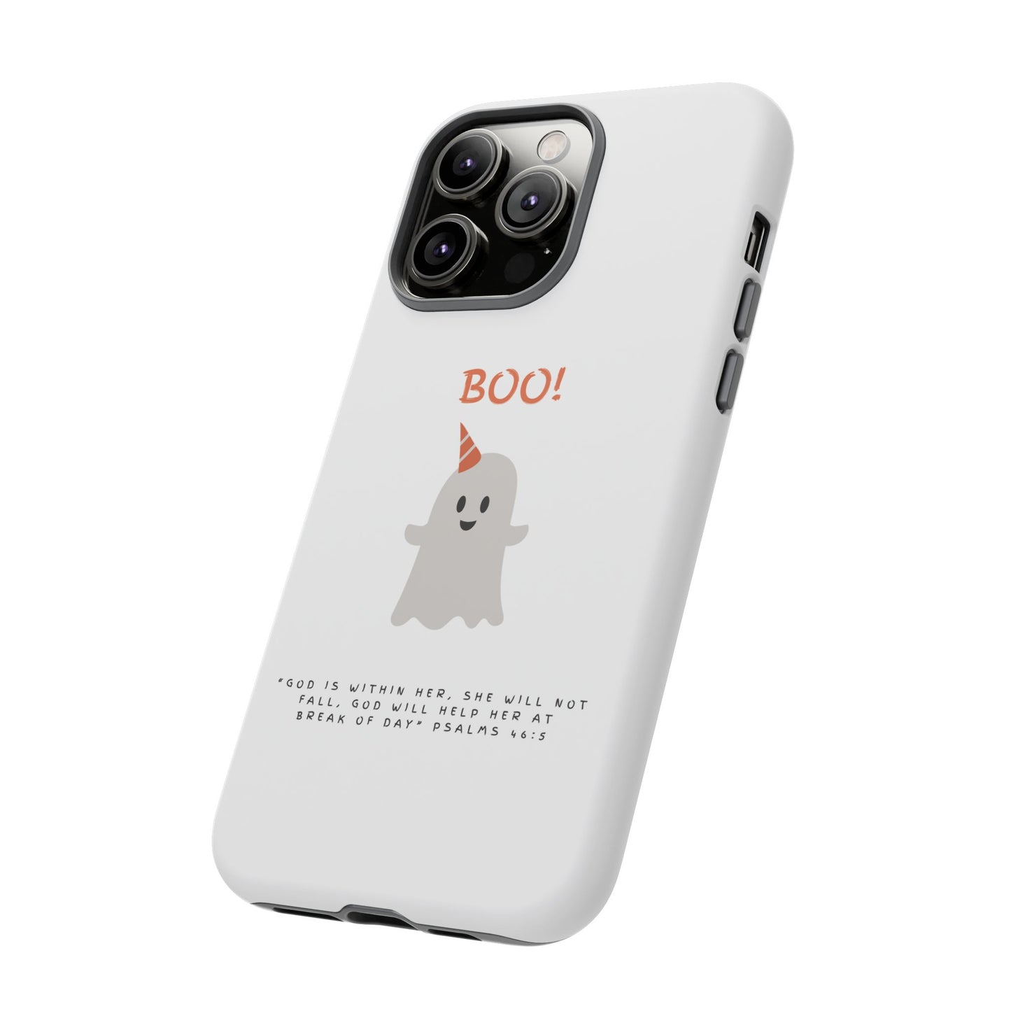 Ghost-Themed Phone Case, Fall Decor, Halloween Gift, Cute Phone Cover, Motivational Quote, Fun Tech Accessory