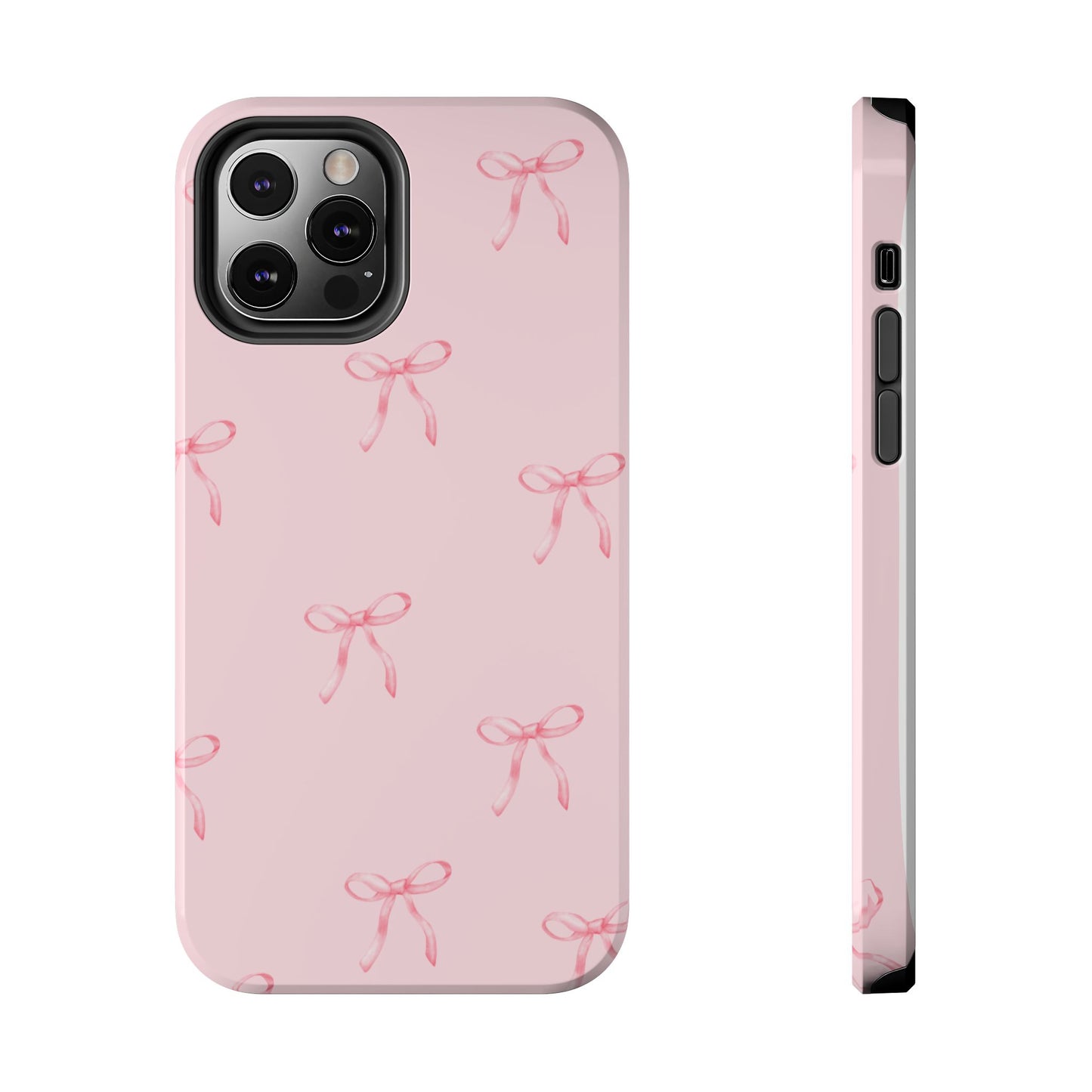 Chic Pink Ribbon Tough Phone Case, Cute Phone Cover, Durable iPhone Case, Gift for Her, Stylish Smartphone Protection