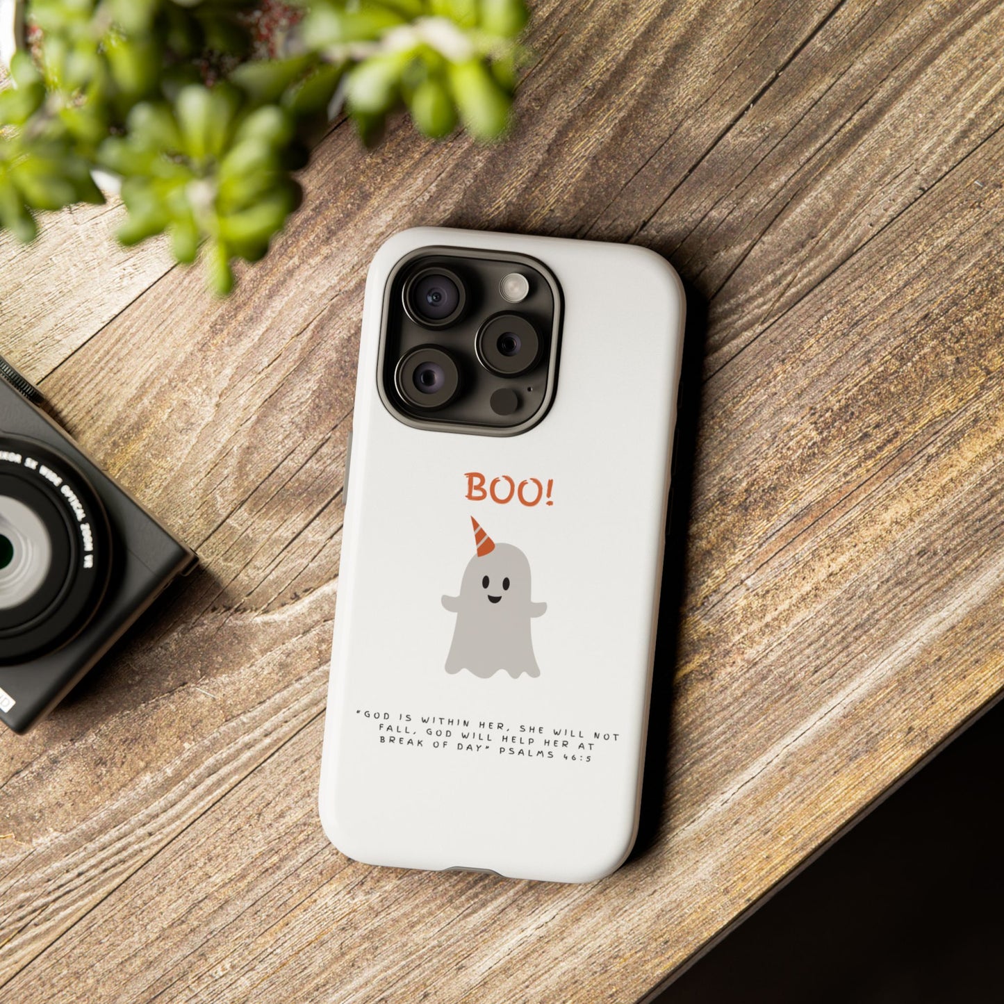 Ghost-Themed Phone Case, Fall Decor, Halloween Gift, Cute Phone Cover, Motivational Quote, Fun Tech Accessory