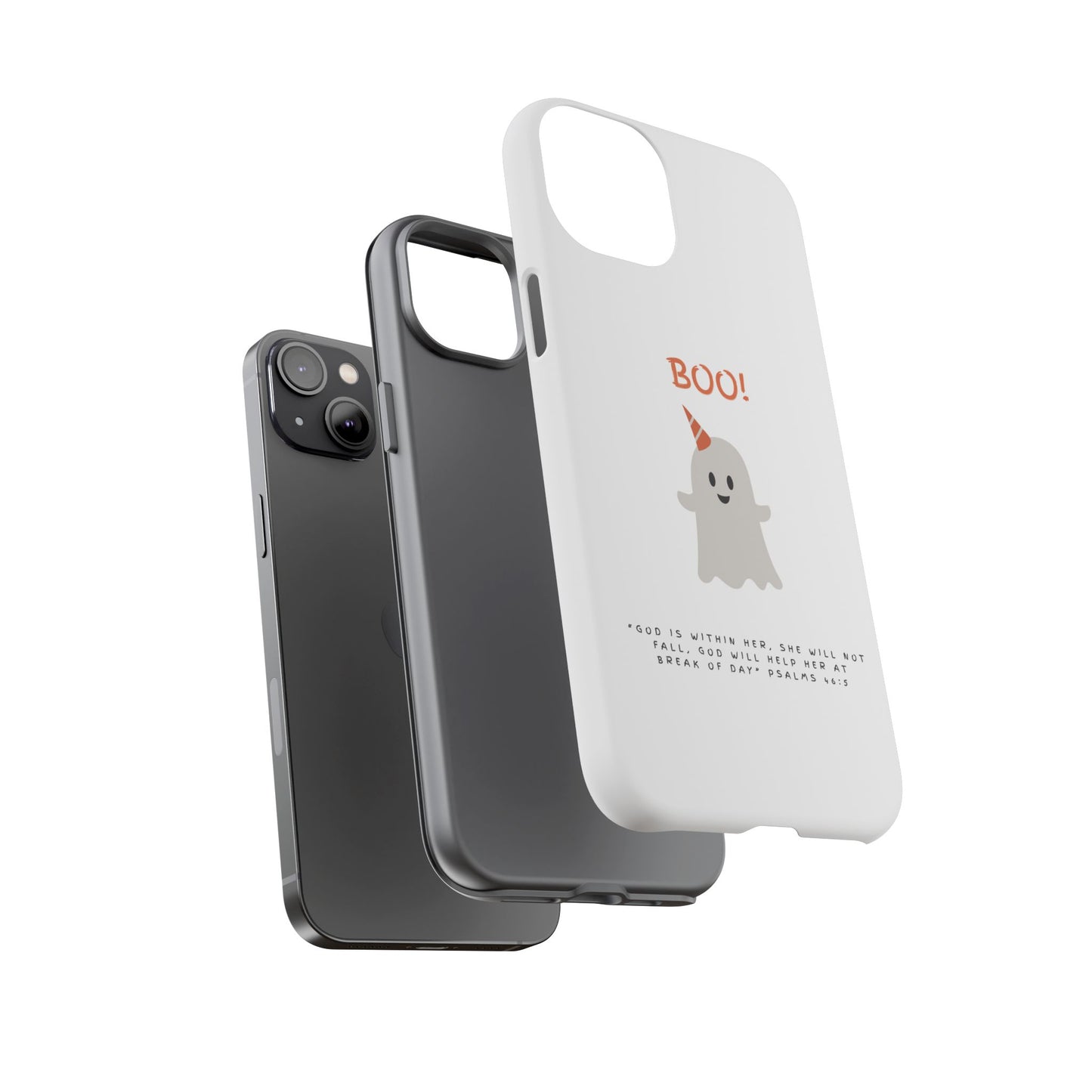 Ghost-Themed Phone Case, Fall Decor, Halloween Gift, Cute Phone Cover, Motivational Quote, Fun Tech Accessory