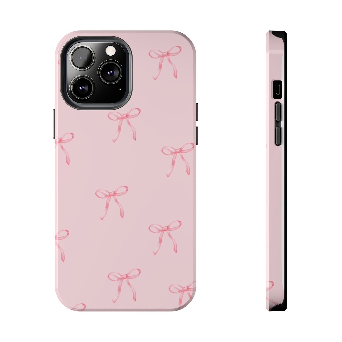 Chic Pink Ribbon Tough Phone Case, Cute Phone Cover, Durable iPhone Case, Gift for Her, Stylish Smartphone Protection