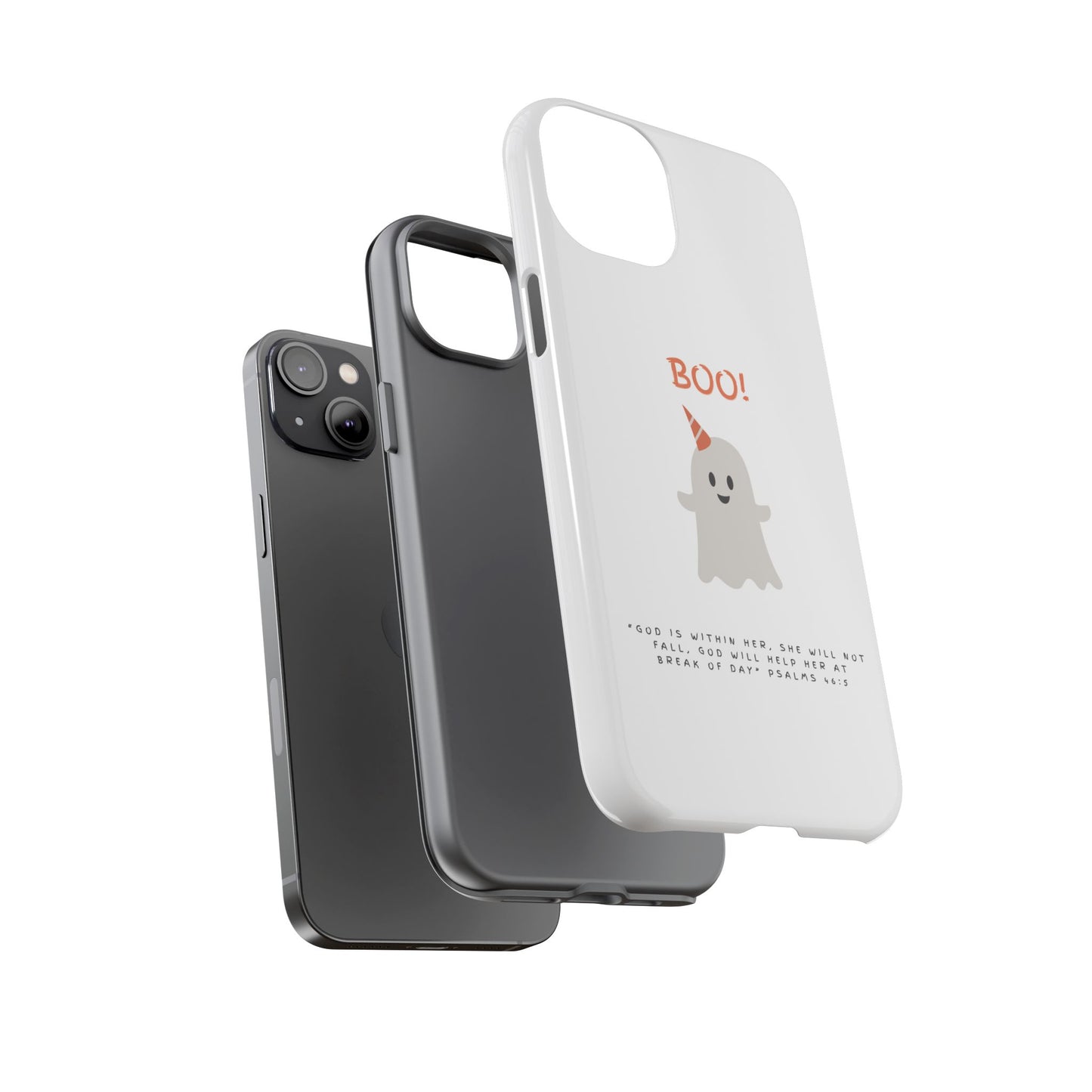 Ghost-Themed Phone Case, Fall Decor, Halloween Gift, Cute Phone Cover, Motivational Quote, Fun Tech Accessory