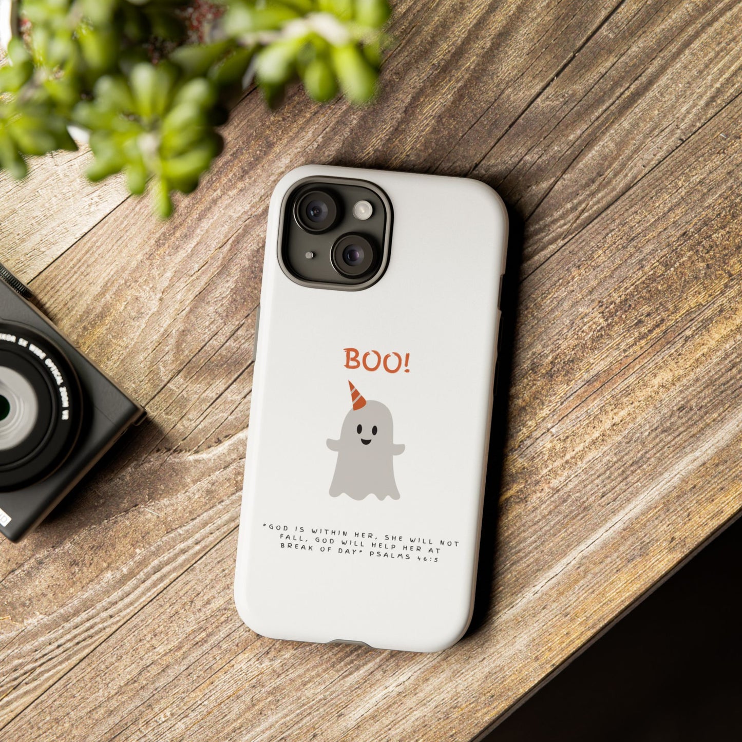 Ghost-Themed Phone Case, Fall Decor, Halloween Gift, Cute Phone Cover, Motivational Quote, Fun Tech Accessory
