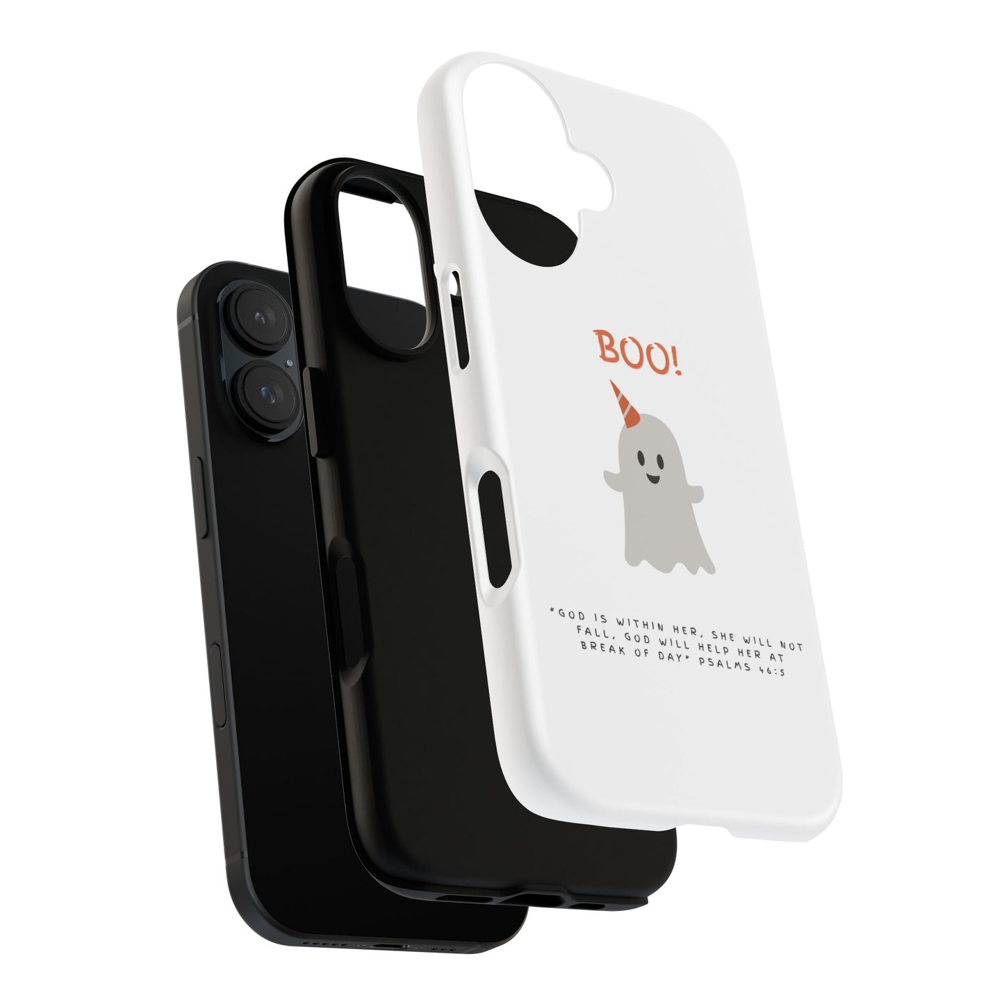 Ghost-Themed Phone Case, Fall Decor, Halloween Gift, Cute Phone Cover, Motivational Quote, Fun Tech Accessory