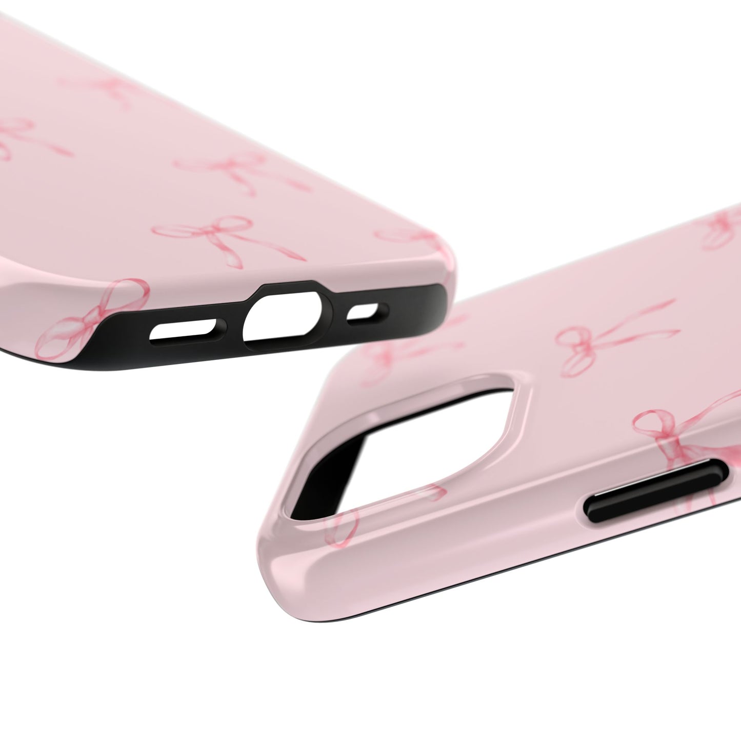 Chic Pink Ribbon Tough Phone Case, Cute Phone Cover, Durable iPhone Case, Gift for Her, Stylish Smartphone Protection