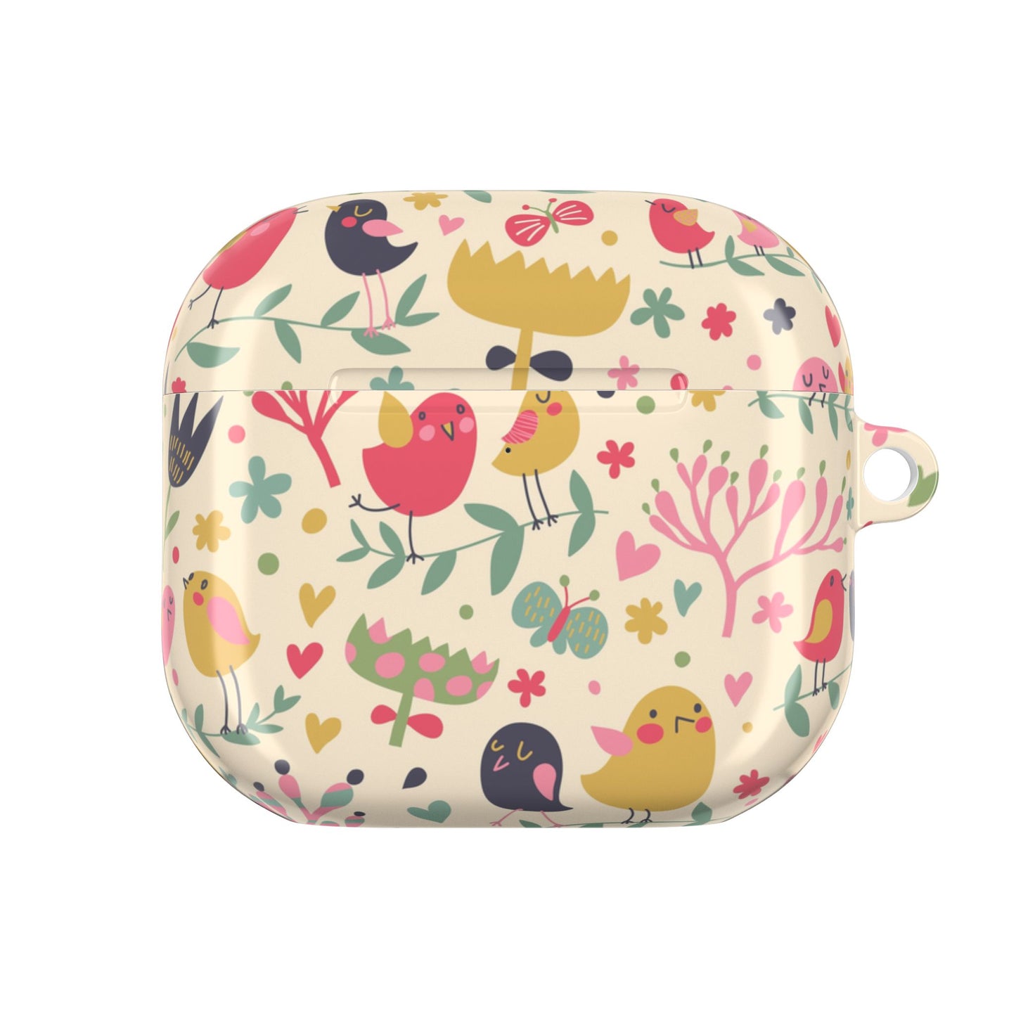 Cute Floral AirPod Case Cover, Bird Pattern Headphone Holder, Gift for Music Lovers, Trendy Accessory, Spring Vibes