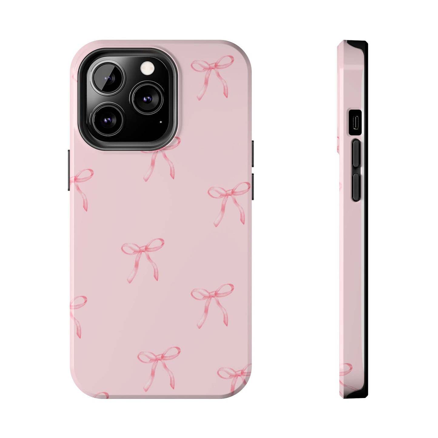 Chic Pink Ribbon Tough Phone Case, Cute Phone Cover, Durable iPhone Case, Gift for Her, Stylish Smartphone Protection