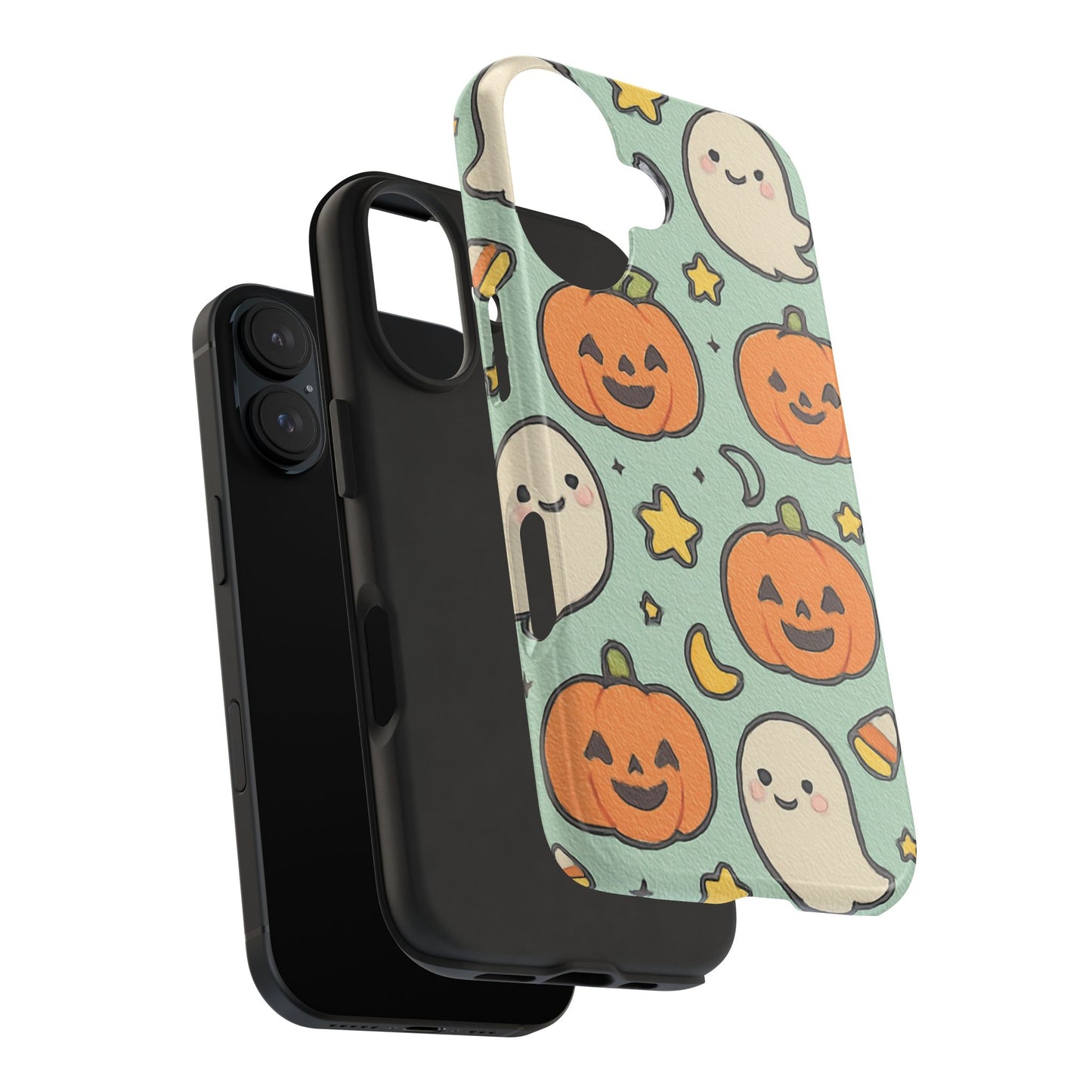 Cute Pumpkin-Themed Tough Phone Cases, Fall Phone Protector, Halloween Gift, Kawaii Phone Case for Kids and Teens, Trendy Gadget Accessory