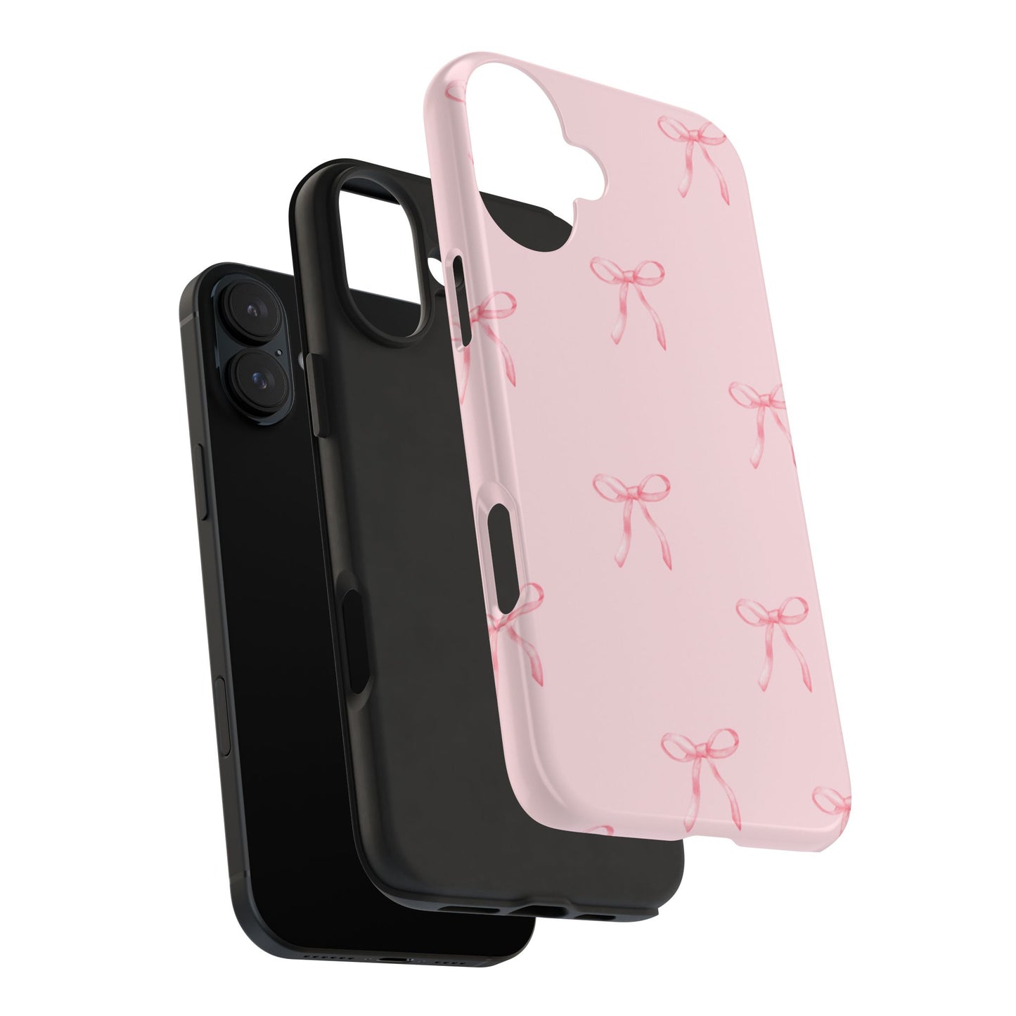 Chic Pink Ribbon Tough Phone Case, Cute Phone Cover, Durable iPhone Case, Gift for Her, Stylish Smartphone Protection