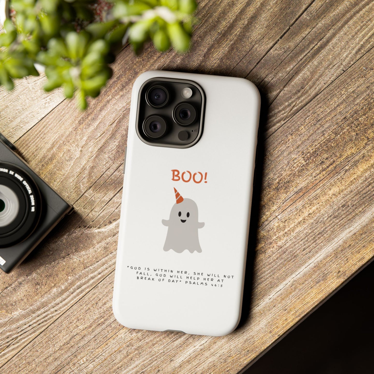Ghost-Themed Phone Case, Fall Decor, Halloween Gift, Cute Phone Cover, Motivational Quote, Fun Tech Accessory