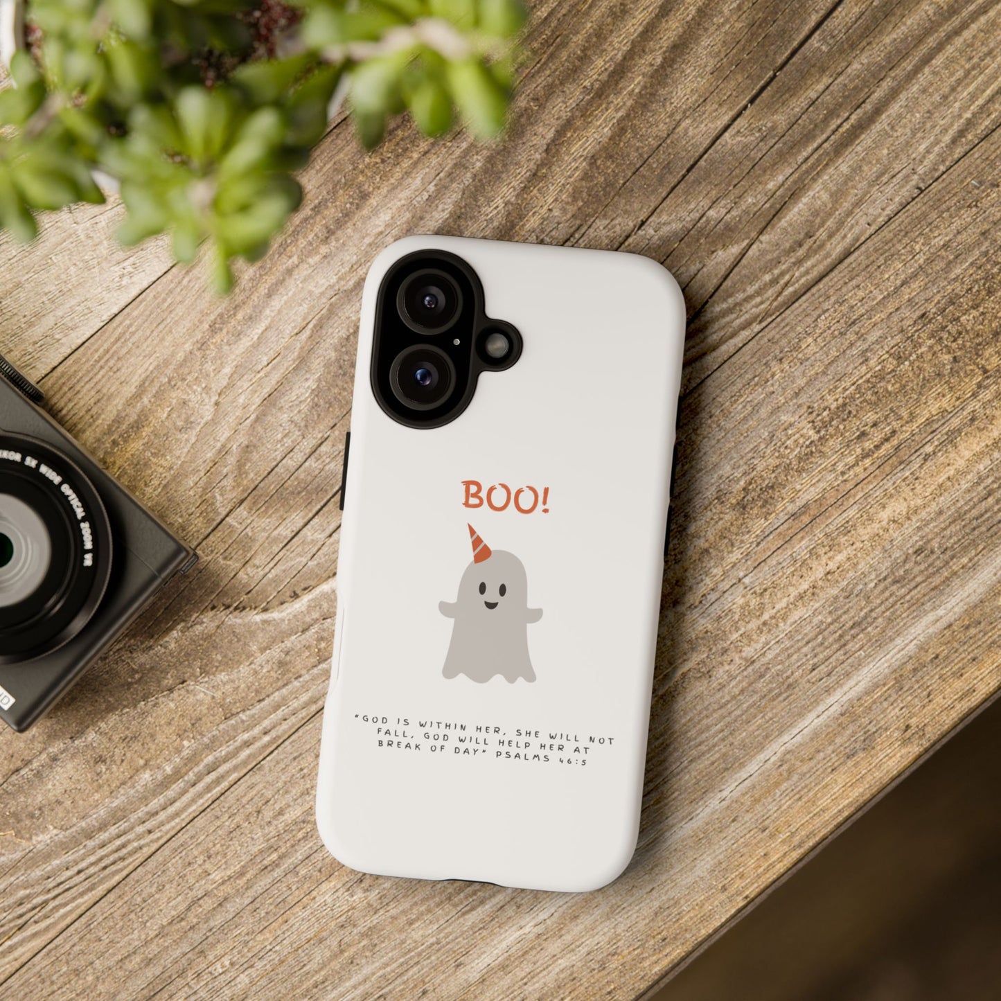 Ghost-Themed Phone Case, Fall Decor, Halloween Gift, Cute Phone Cover, Motivational Quote, Fun Tech Accessory