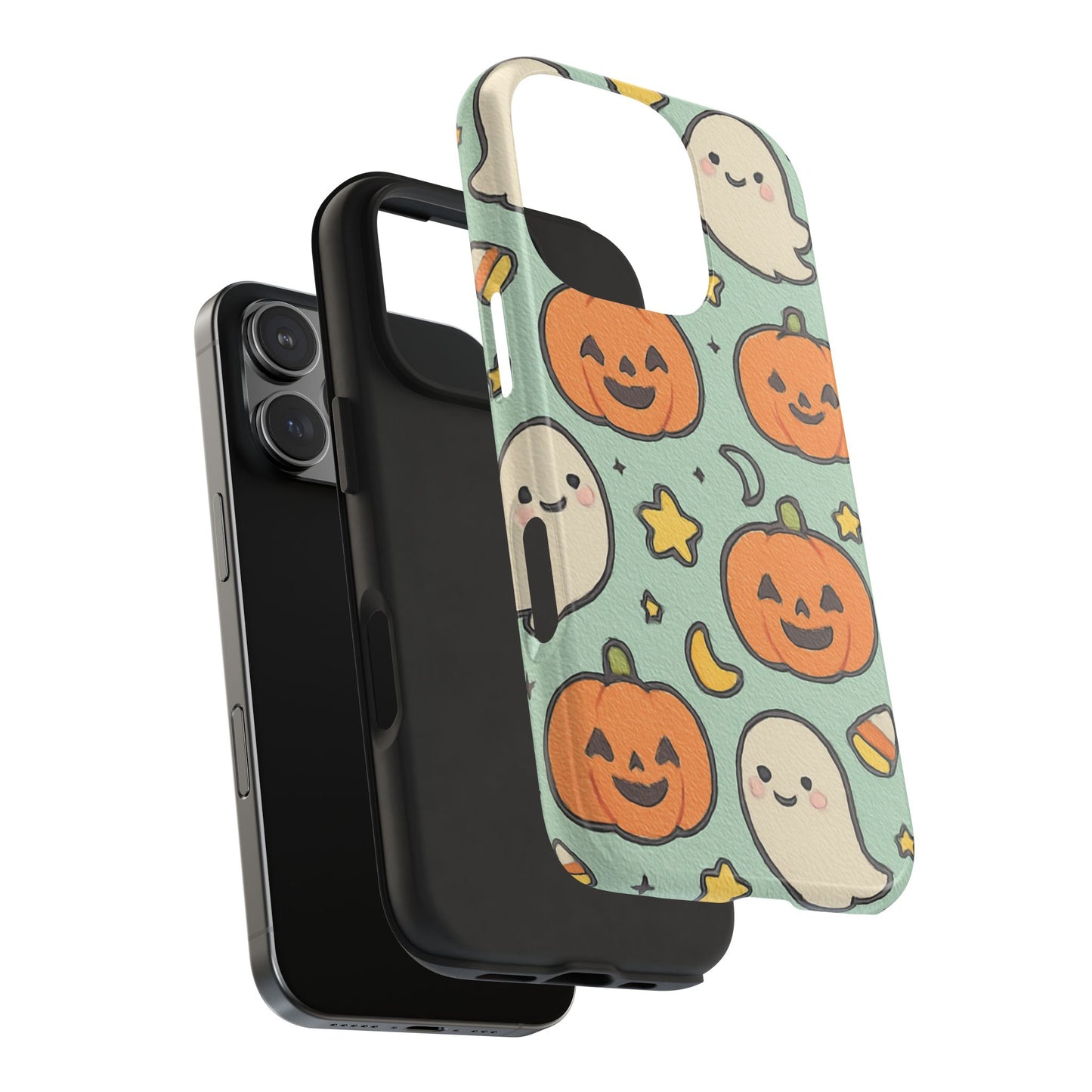 Cute Pumpkin-Themed Tough Phone Cases, Fall Phone Protector, Halloween Gift, Kawaii Phone Case for Kids and Teens, Trendy Gadget Accessory