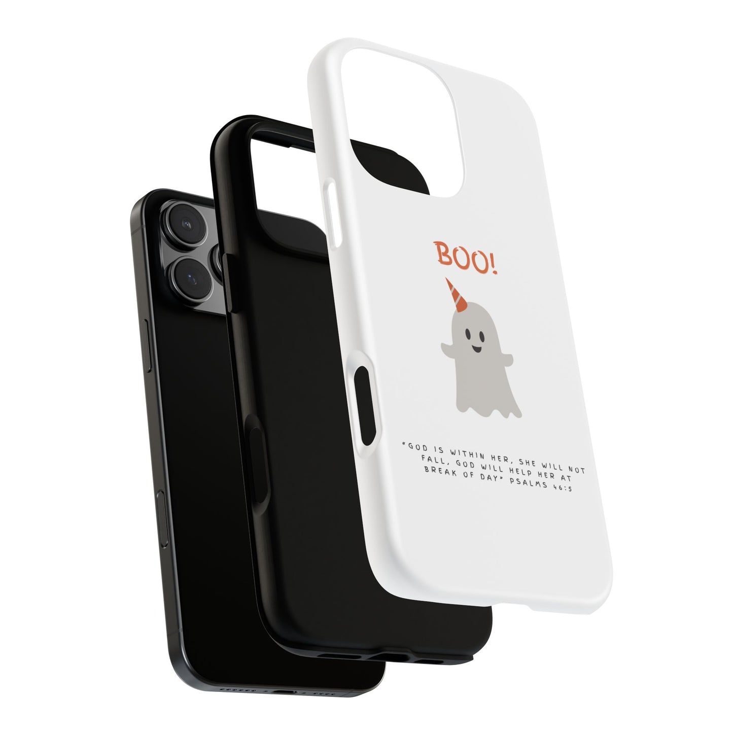 Ghost-Themed Phone Case, Fall Decor, Halloween Gift, Cute Phone Cover, Motivational Quote, Fun Tech Accessory