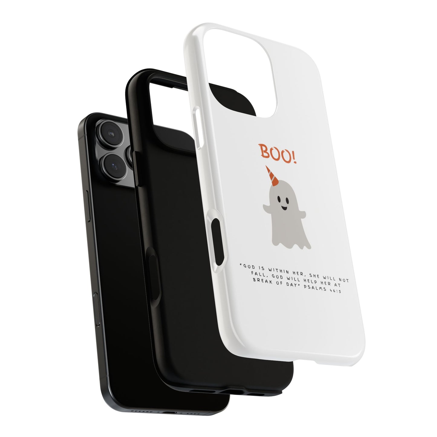 Ghost-Themed Phone Case, Fall Decor, Halloween Gift, Cute Phone Cover, Motivational Quote, Fun Tech Accessory