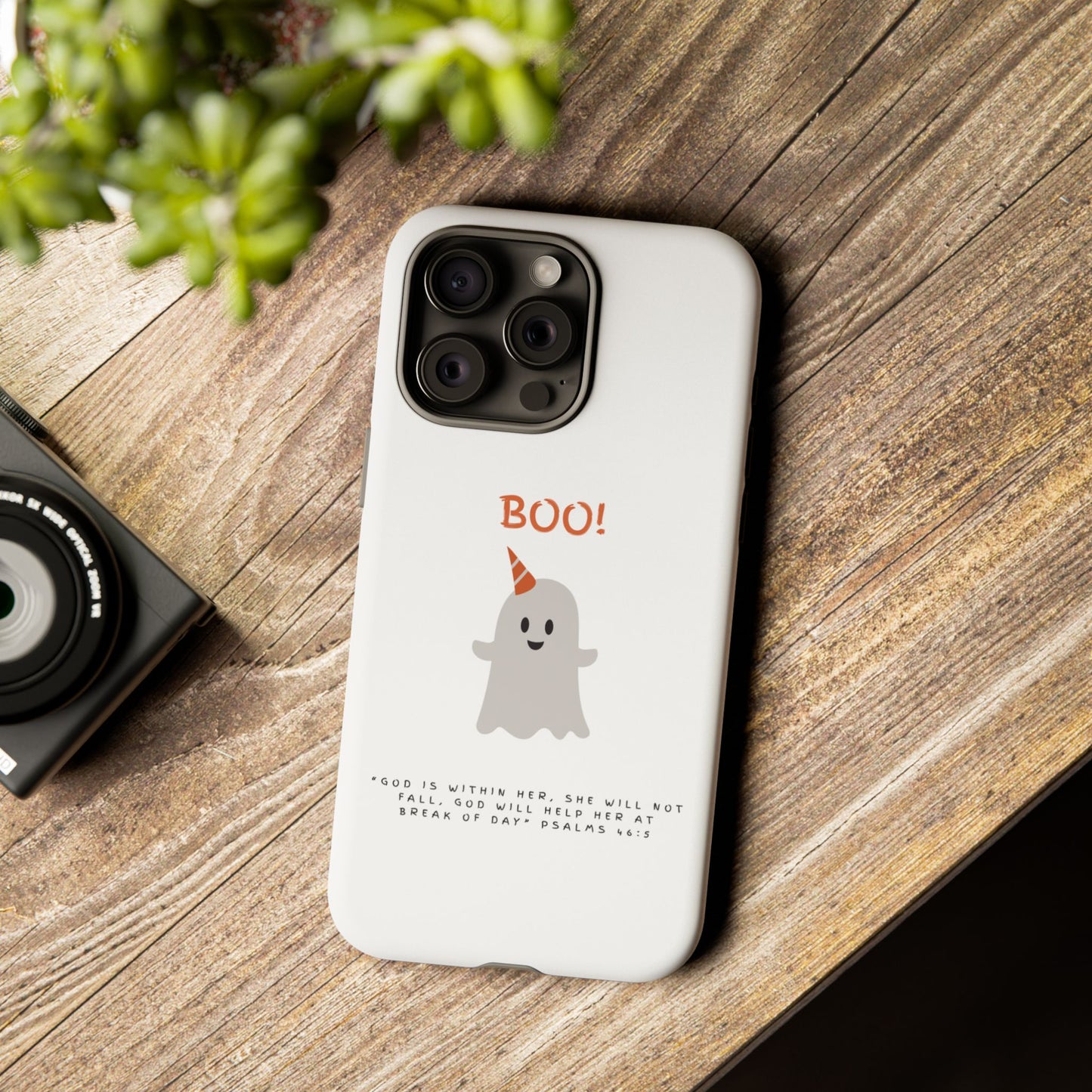 Ghost-Themed Phone Case, Fall Decor, Halloween Gift, Cute Phone Cover, Motivational Quote, Fun Tech Accessory