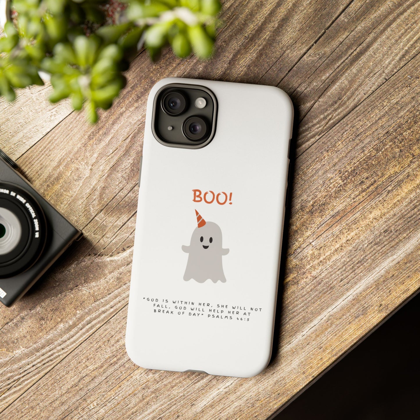 Ghost-Themed Phone Case, Fall Decor, Halloween Gift, Cute Phone Cover, Motivational Quote, Fun Tech Accessory