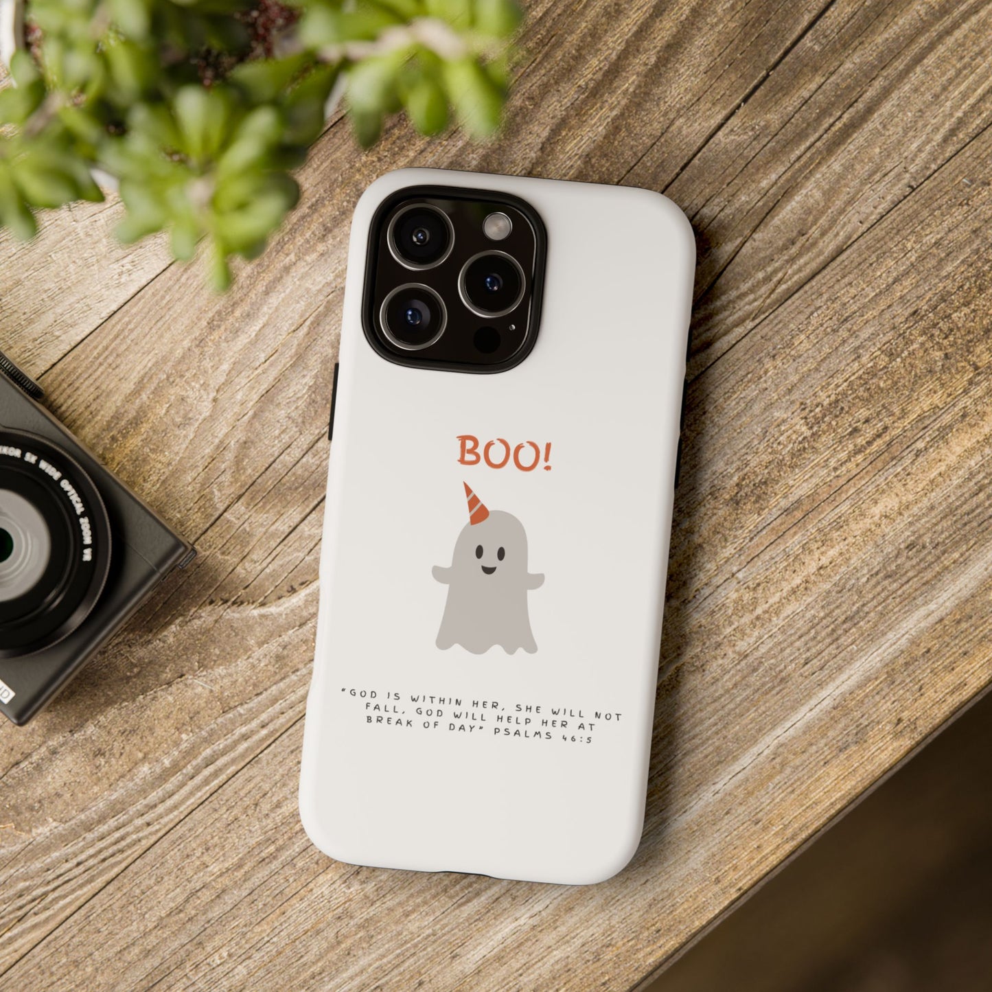 Ghost-Themed Phone Case, Fall Decor, Halloween Gift, Cute Phone Cover, Motivational Quote, Fun Tech Accessory