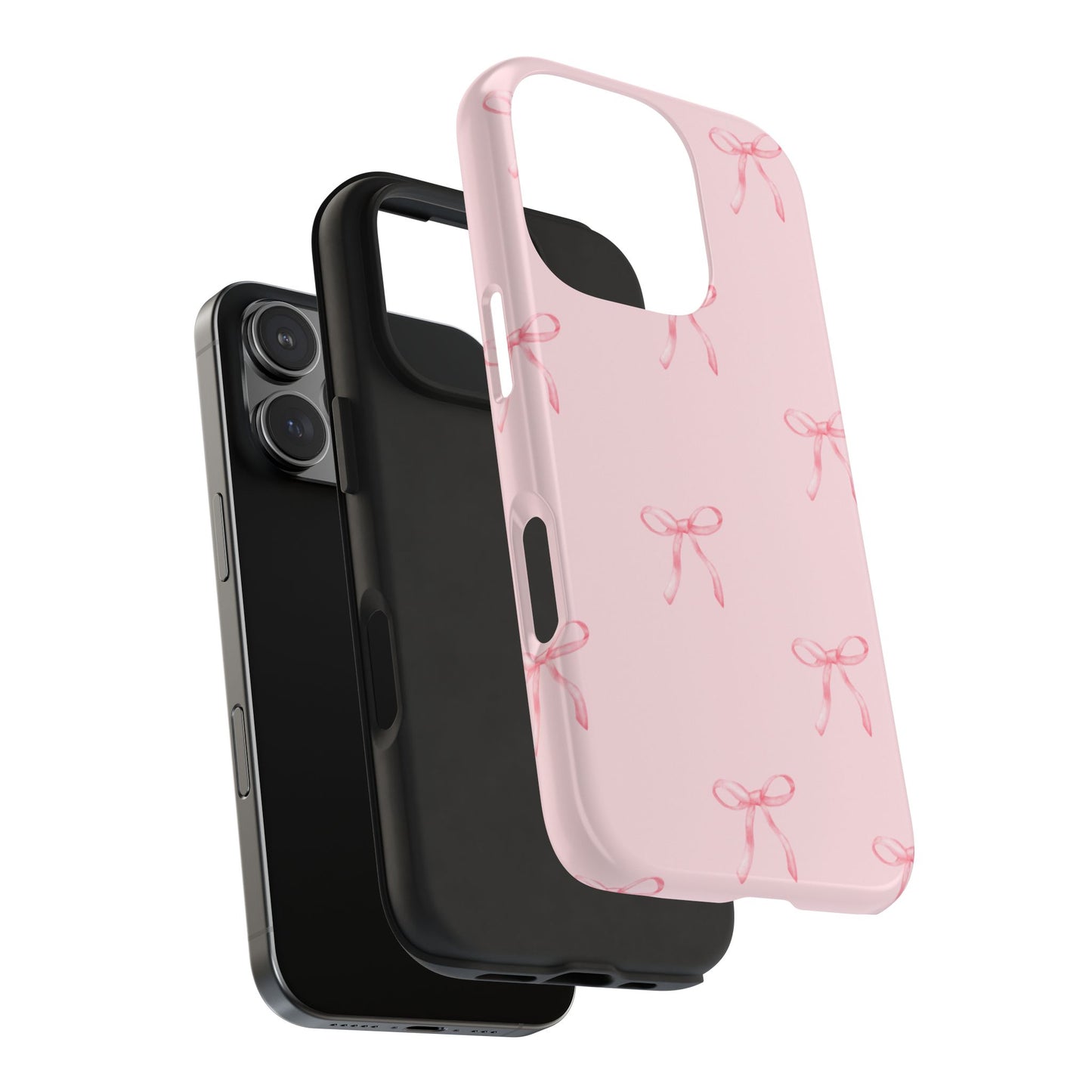 Chic Pink Ribbon Tough Phone Case, Cute Phone Cover, Durable iPhone Case, Gift for Her, Stylish Smartphone Protection