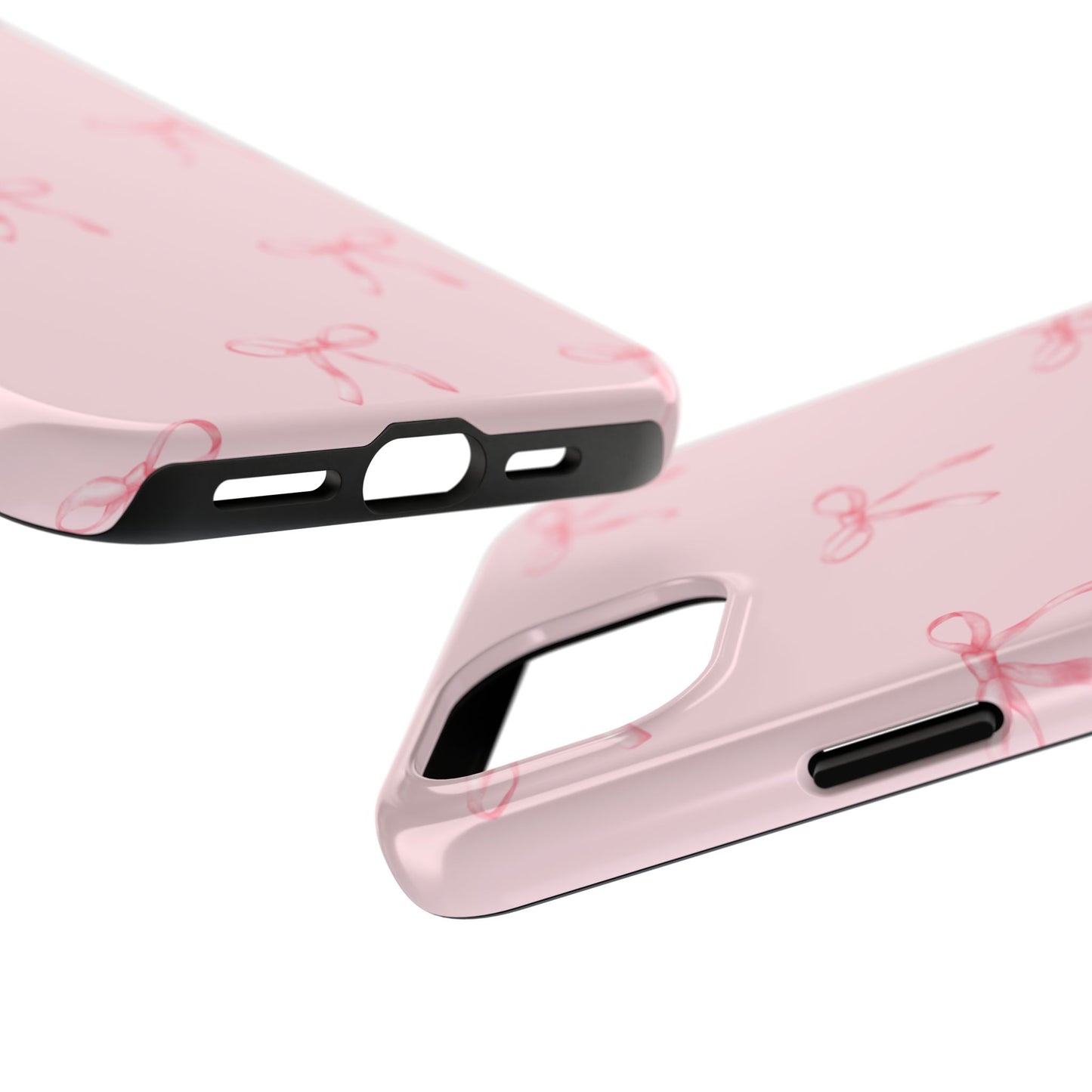 Chic Pink Ribbon Tough Phone Case, Cute Phone Cover, Durable iPhone Case, Gift for Her, Stylish Smartphone Protection