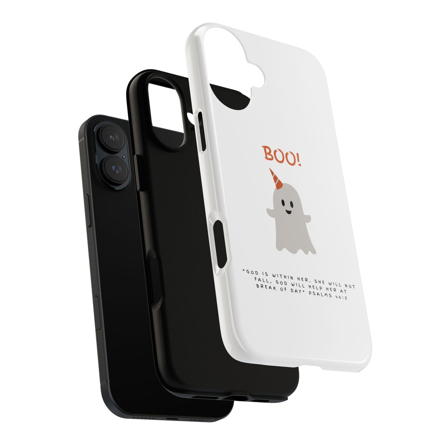 Ghost-Themed Phone Case, Fall Decor, Halloween Gift, Cute Phone Cover, Motivational Quote, Fun Tech Accessory