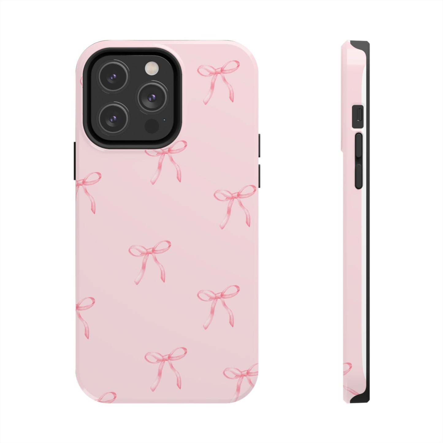 Chic Pink Ribbon Tough Phone Case, Cute Phone Cover, Durable iPhone Case, Gift for Her, Stylish Smartphone Protection
