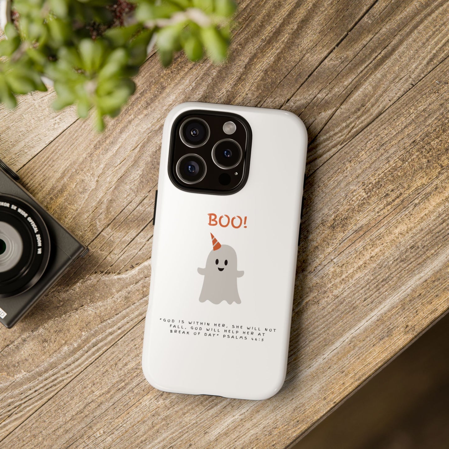 Ghost-Themed Phone Case, Fall Decor, Halloween Gift, Cute Phone Cover, Motivational Quote, Fun Tech Accessory