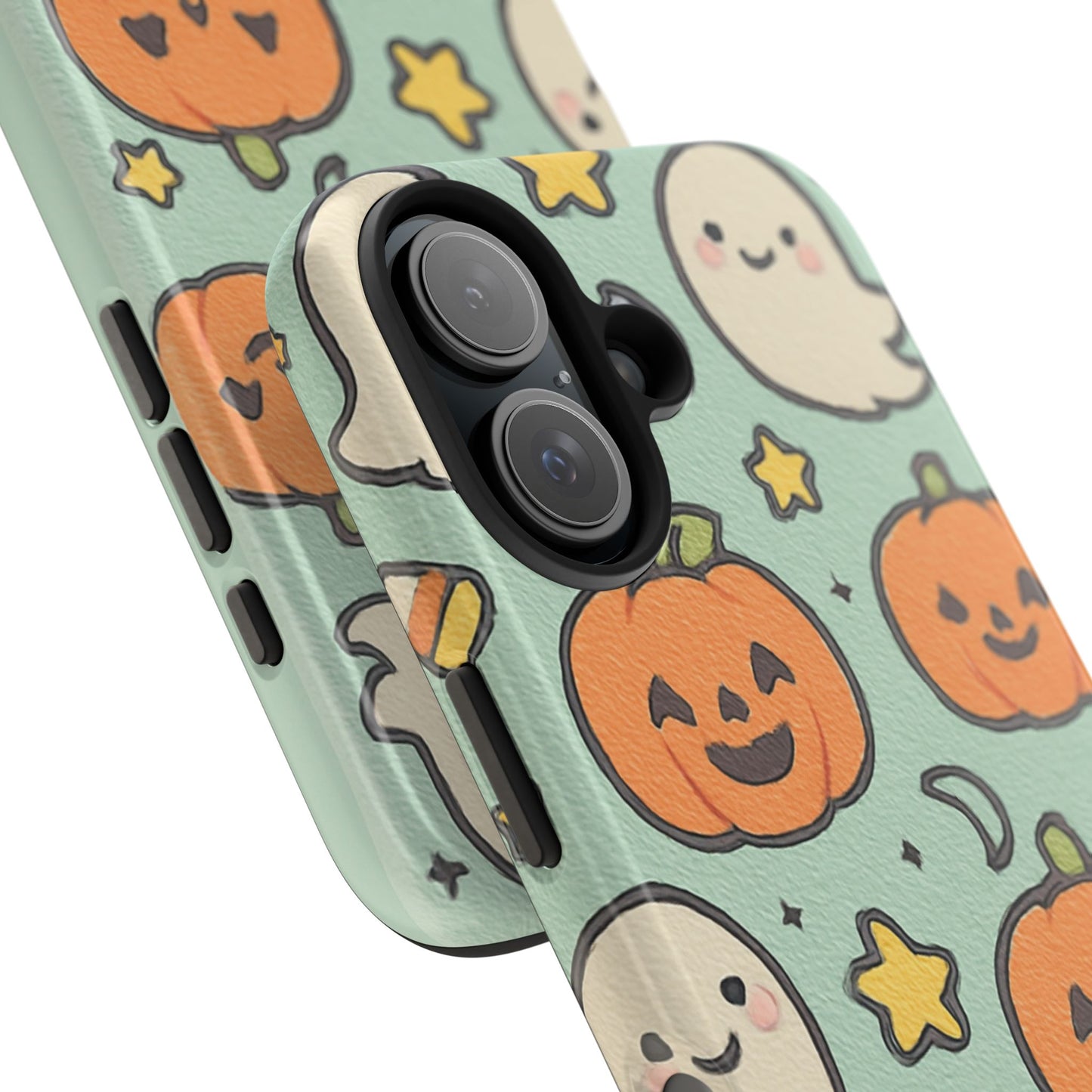 Cute Pumpkin-Themed Tough Phone Cases, Fall Phone Protector, Halloween Gift, Kawaii Phone Case for Kids and Teens, Trendy Gadget Accessory