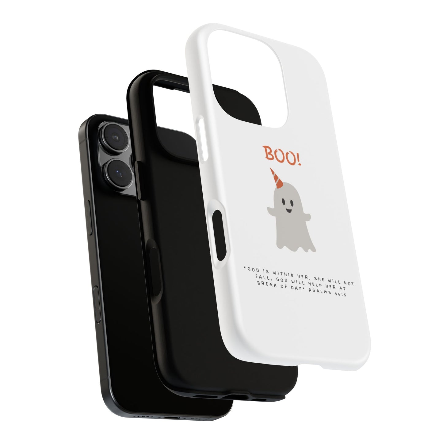 Ghost-Themed Phone Case, Fall Decor, Halloween Gift, Cute Phone Cover, Motivational Quote, Fun Tech Accessory