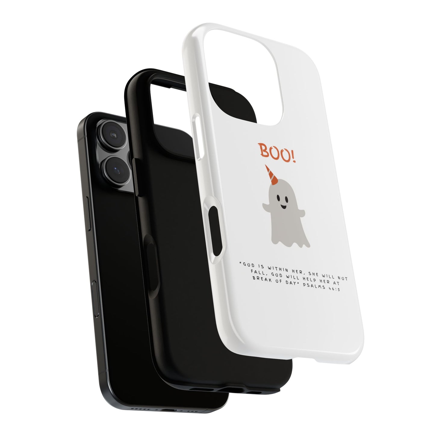 Ghost-Themed Phone Case, Fall Decor, Halloween Gift, Cute Phone Cover, Motivational Quote, Fun Tech Accessory
