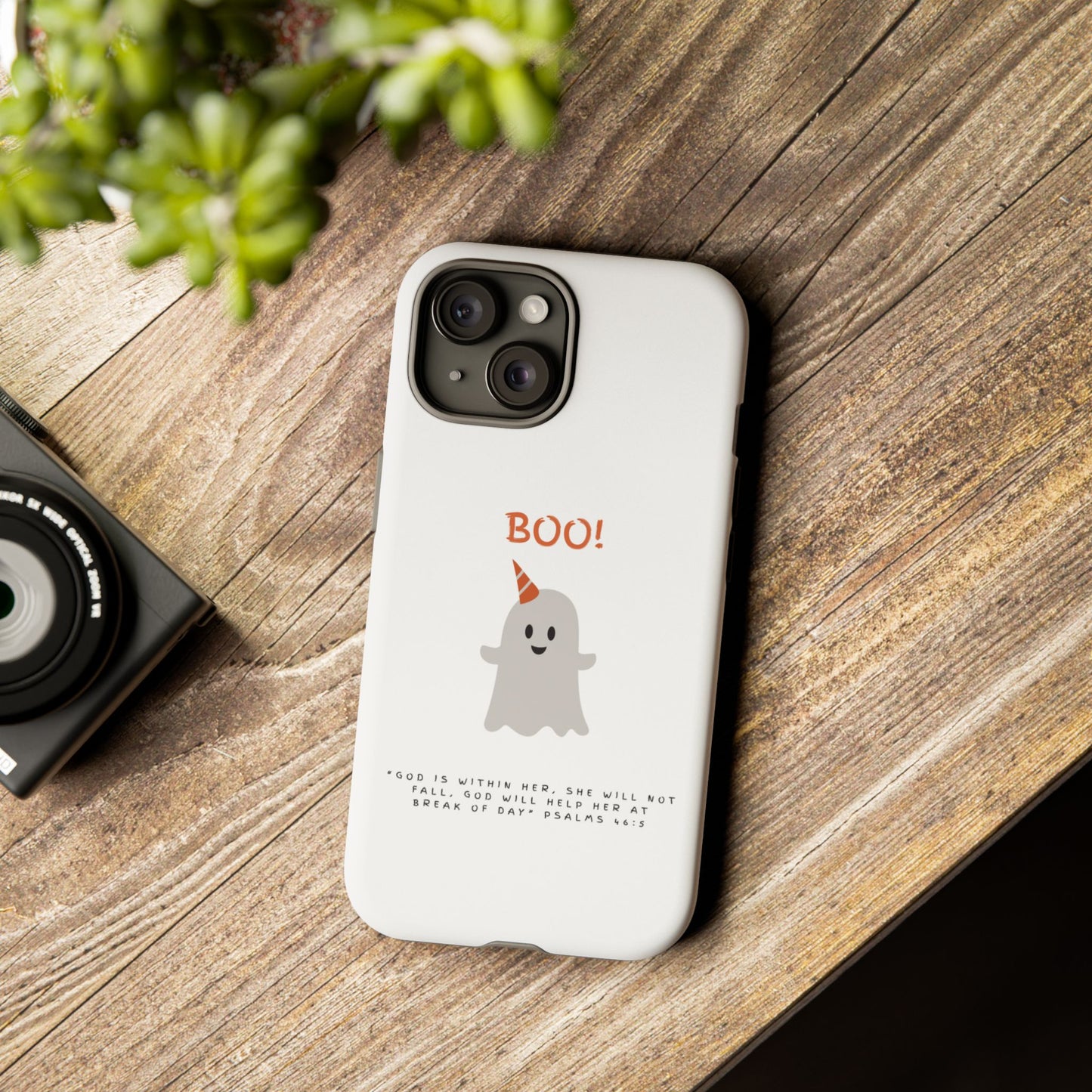Ghost-Themed Phone Case, Fall Decor, Halloween Gift, Cute Phone Cover, Motivational Quote, Fun Tech Accessory