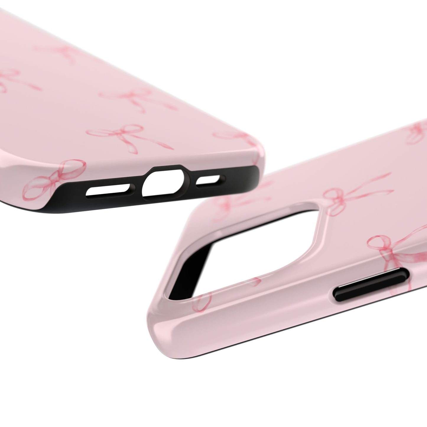 Chic Pink Ribbon Tough Phone Case, Cute Phone Cover, Durable iPhone Case, Gift for Her, Stylish Smartphone Protection
