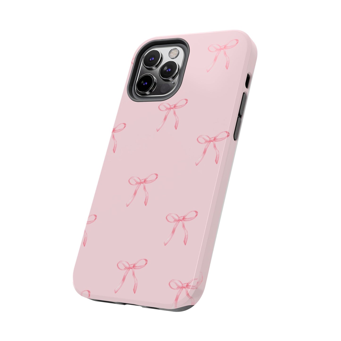 Chic Pink Ribbon Tough Phone Case, Cute Phone Cover, Durable iPhone Case, Gift for Her, Stylish Smartphone Protection