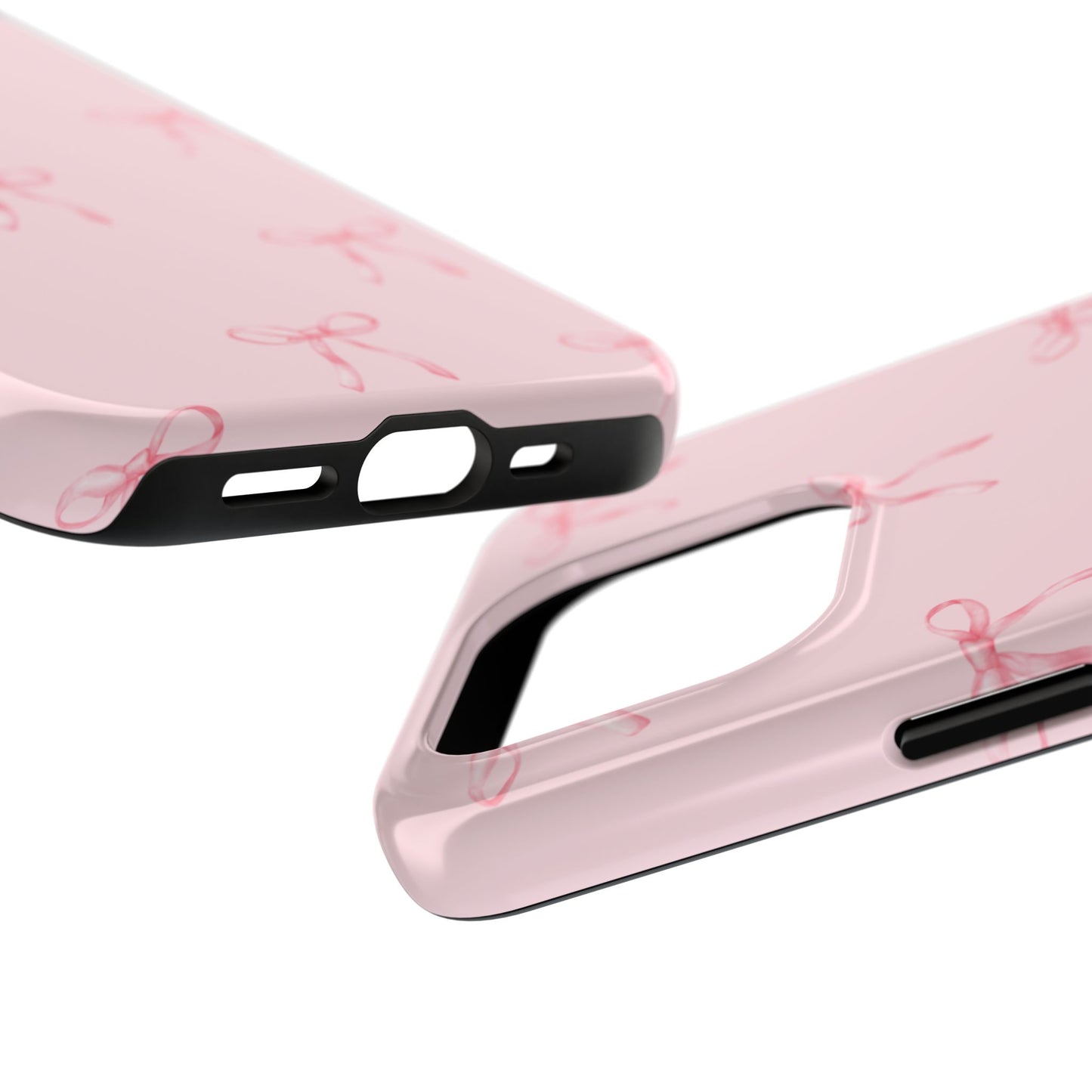 Chic Pink Ribbon Tough Phone Case, Cute Phone Cover, Durable iPhone Case, Gift for Her, Stylish Smartphone Protection