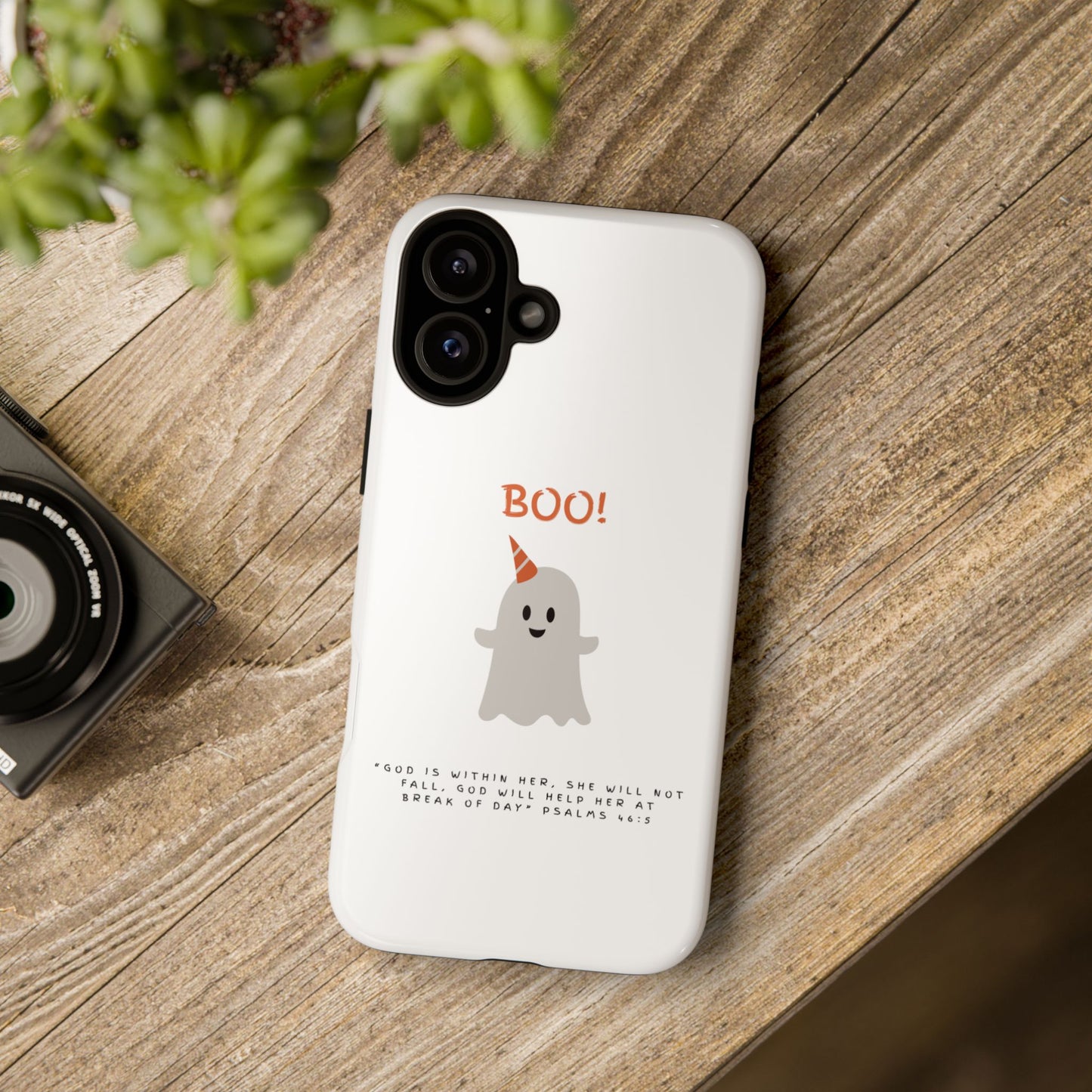 Ghost-Themed Phone Case, Fall Decor, Halloween Gift, Cute Phone Cover, Motivational Quote, Fun Tech Accessory