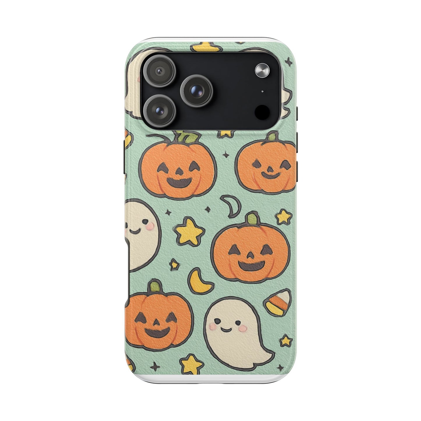 Cute Pumpkin-Themed Tough Phone Cases, Fall Phone Protector, Halloween Gift, Kawaii Phone Case for Kids and Teens, Trendy Gadget Accessory