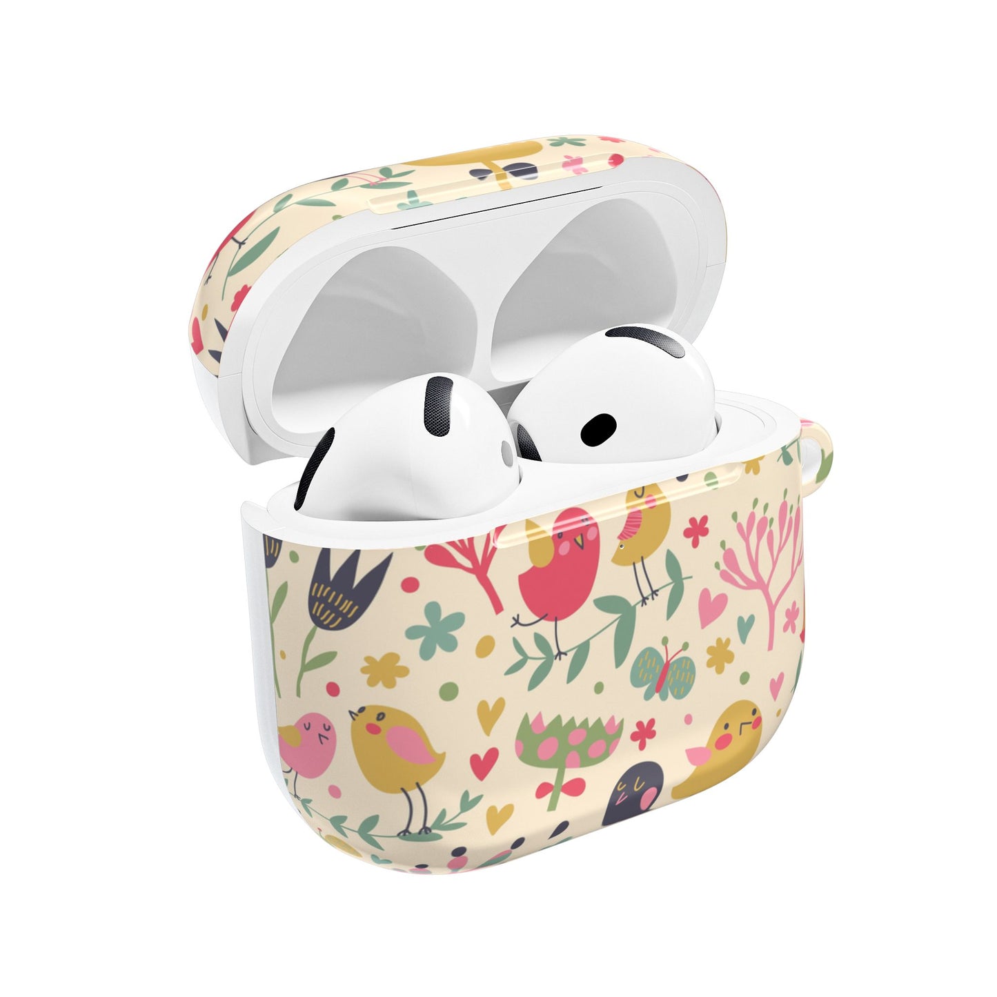 Cute Floral AirPod Case Cover, Bird Pattern Headphone Holder, Gift for Music Lovers, Trendy Accessory, Spring Vibes