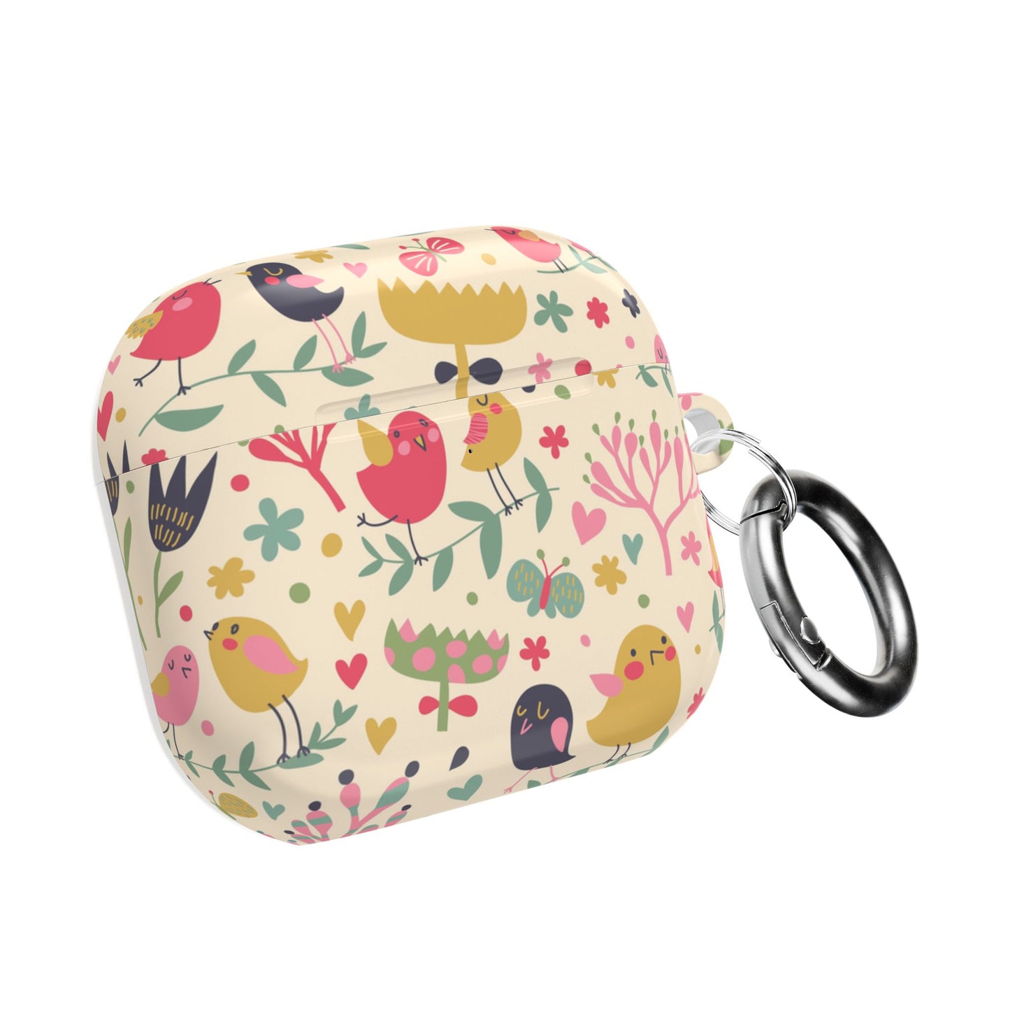 Cute Floral AirPod Case Cover, Bird Pattern Headphone Holder, Gift for Music Lovers, Trendy Accessory, Spring Vibes