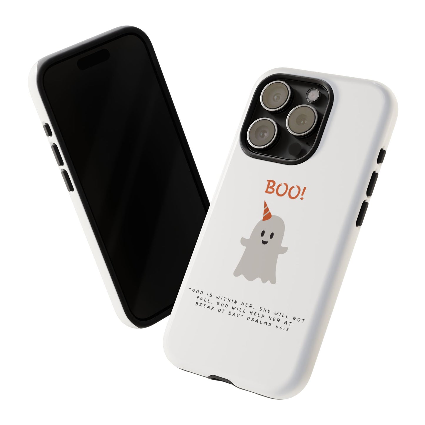 Ghost-Themed Phone Case, Fall Decor, Halloween Gift, Cute Phone Cover, Motivational Quote, Fun Tech Accessory