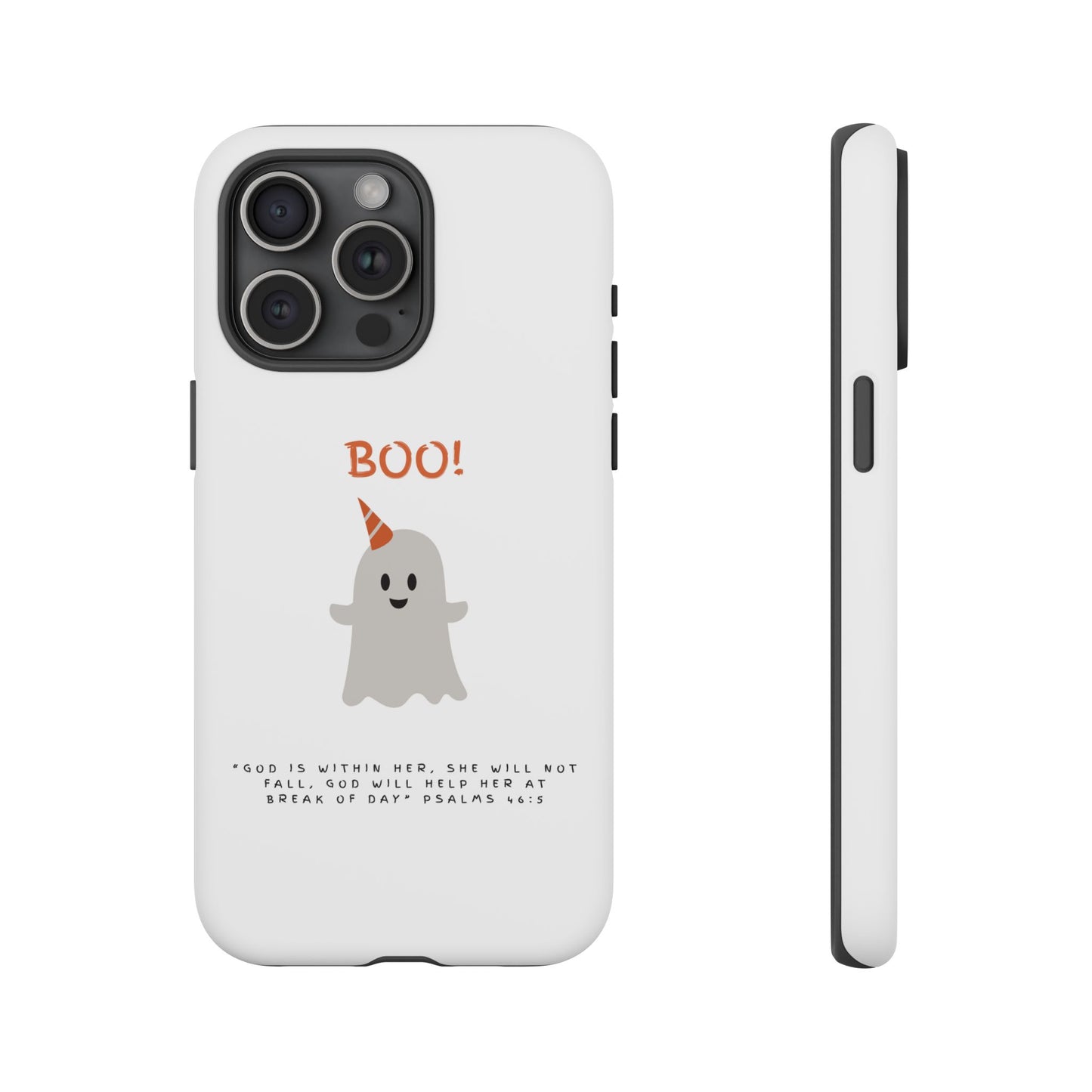 Ghost-Themed Phone Case, Fall Decor, Halloween Gift, Cute Phone Cover, Motivational Quote, Fun Tech Accessory