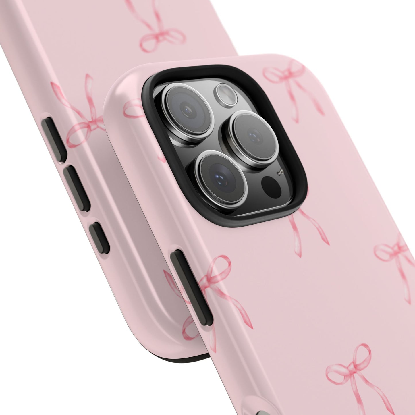 Chic Pink Ribbon Tough Phone Case, Cute Phone Cover, Durable iPhone Case, Gift for Her, Stylish Smartphone Protection