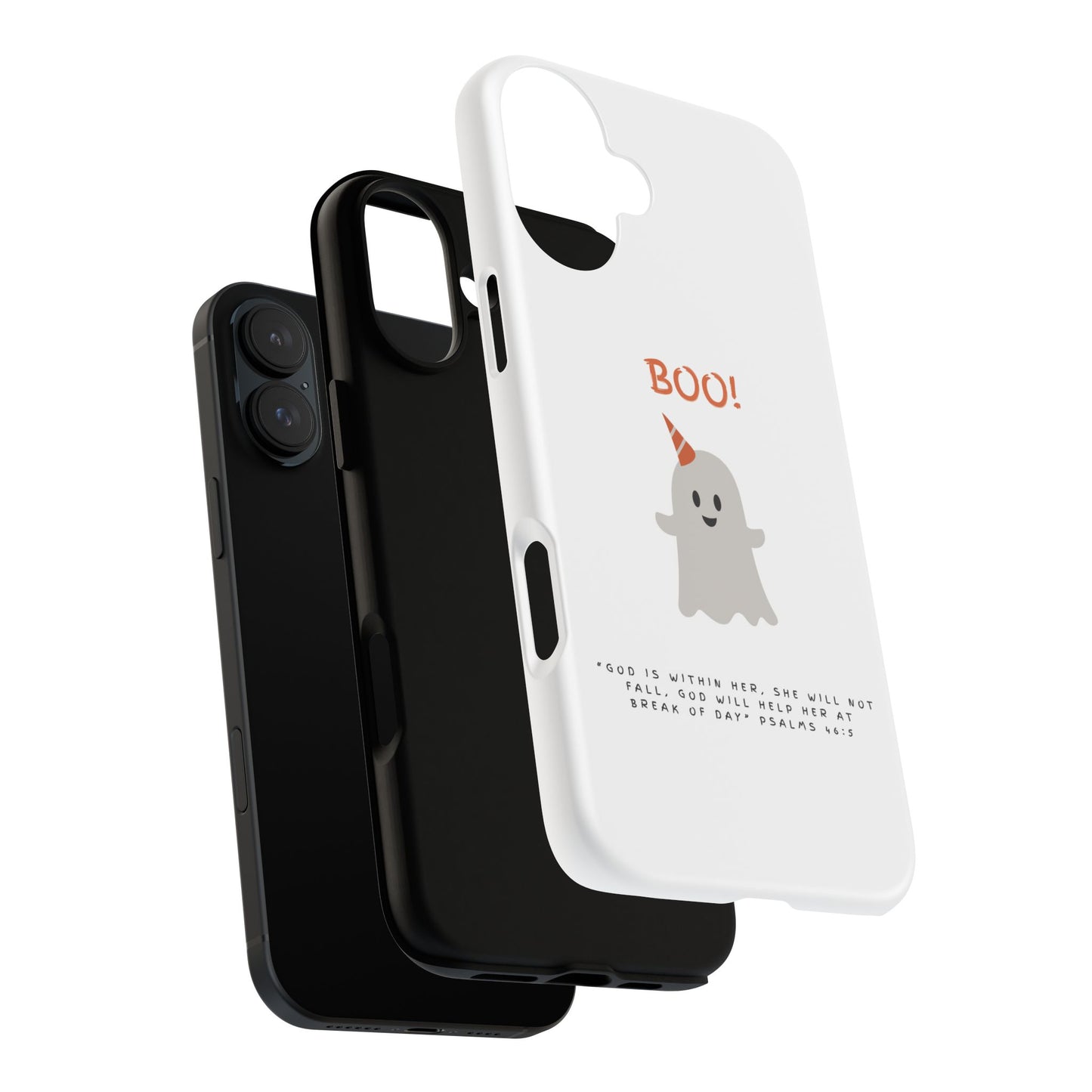 Ghost-Themed Phone Case, Fall Decor, Halloween Gift, Cute Phone Cover, Motivational Quote, Fun Tech Accessory
