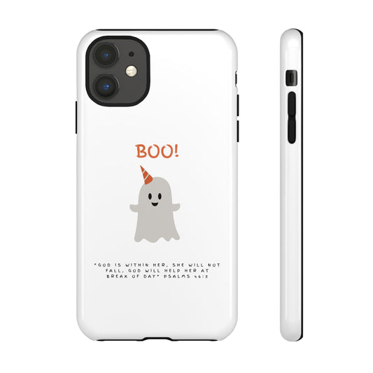 Ghost-Themed Phone Case, Fall Decor, Halloween Gift, Cute Phone Cover, Motivational Quote, Fun Tech Accessory