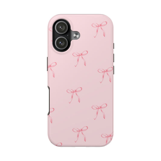 Chic Pink Ribbon Tough Phone Case, Cute Phone Cover, Durable iPhone Case, Gift for Her, Stylish Smartphone Protection